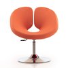 Manhattan Comfort Perch Adjustable Chair in Orange and Polished Chrome (Set of 2) 2-AC037-OR